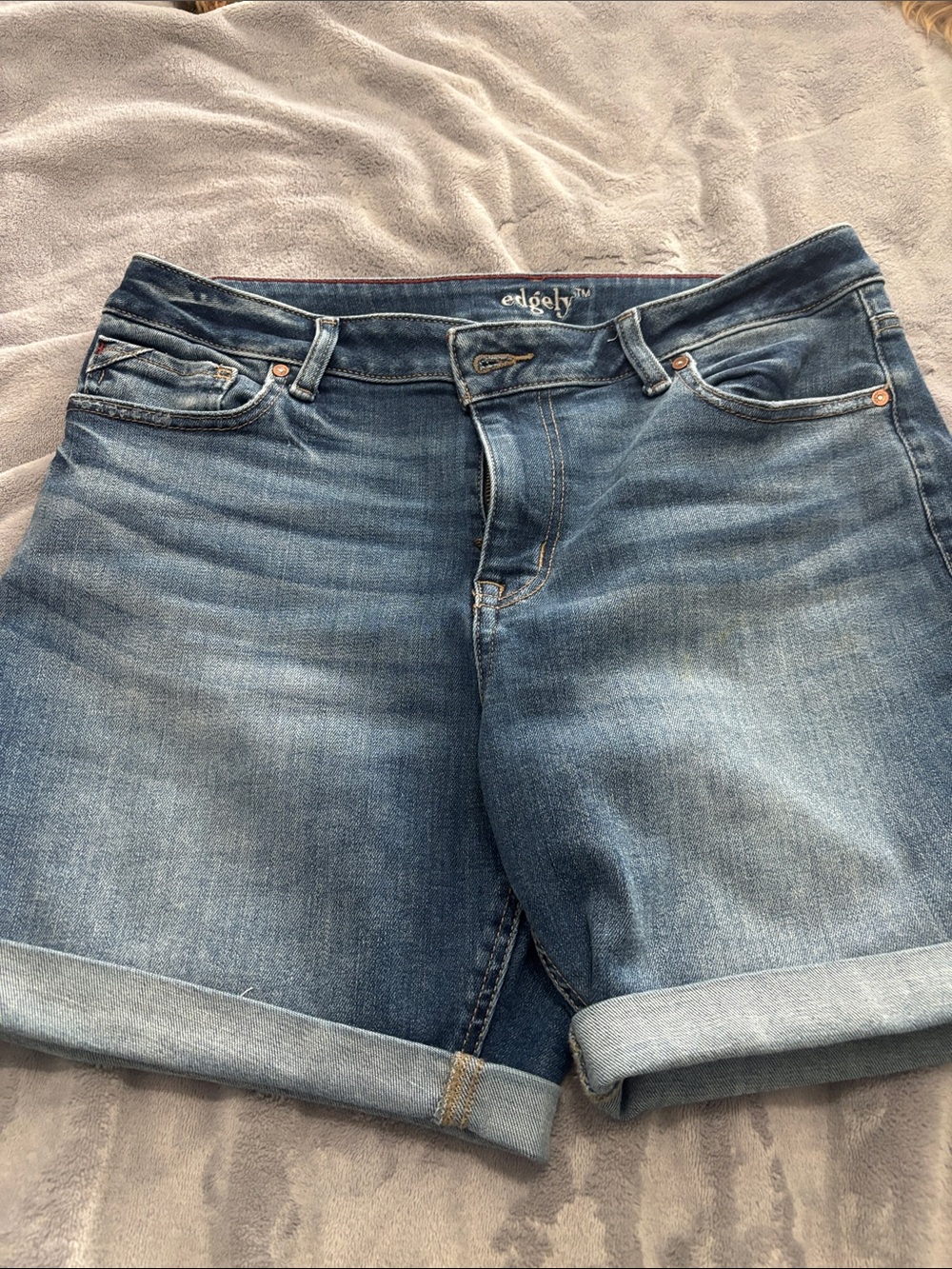 edge Women's Light-Mid Blue Boyfriend Denim Shorts